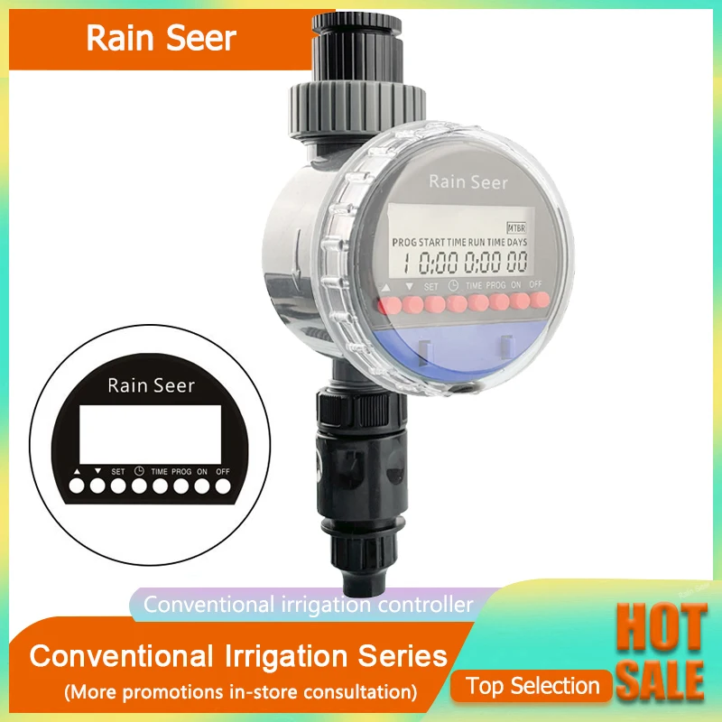 Rain Seer Automatic Digital Watering timer in LCD Electronic Home Irrigation Garden Water timer controller