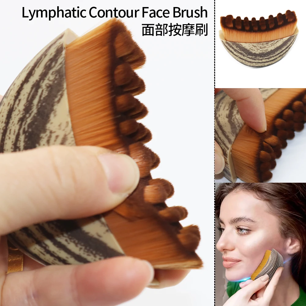 

1Pc Face Guasha Scraping Chin Sculpting Tool Lymphatic Contour Face Brush Drainage Massager Brushing Facial Massage