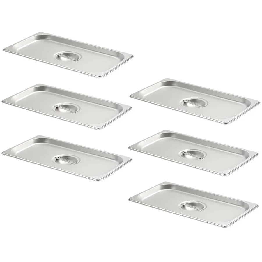 

6Pack 1 3 Size Steam Table Pan Cover Lid with Handle for Hotel and Catering Food Service NSF Certified Durable HeatResistant Co