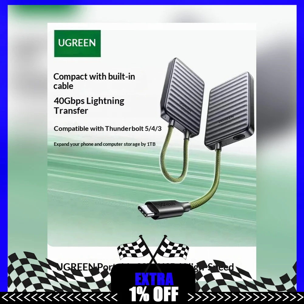 UGREEN 65888 D710 USB4 Portable SSD 1TB External Solid State Drive High Speed Storage for Laptop Desktop Phone