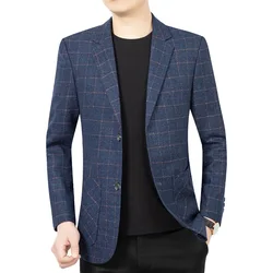 Men Plaid Blazers Suits Jackets New Male Korean Design Trench Coats Male Business Casual Slim Fit Blazers Coats Men's Clothing