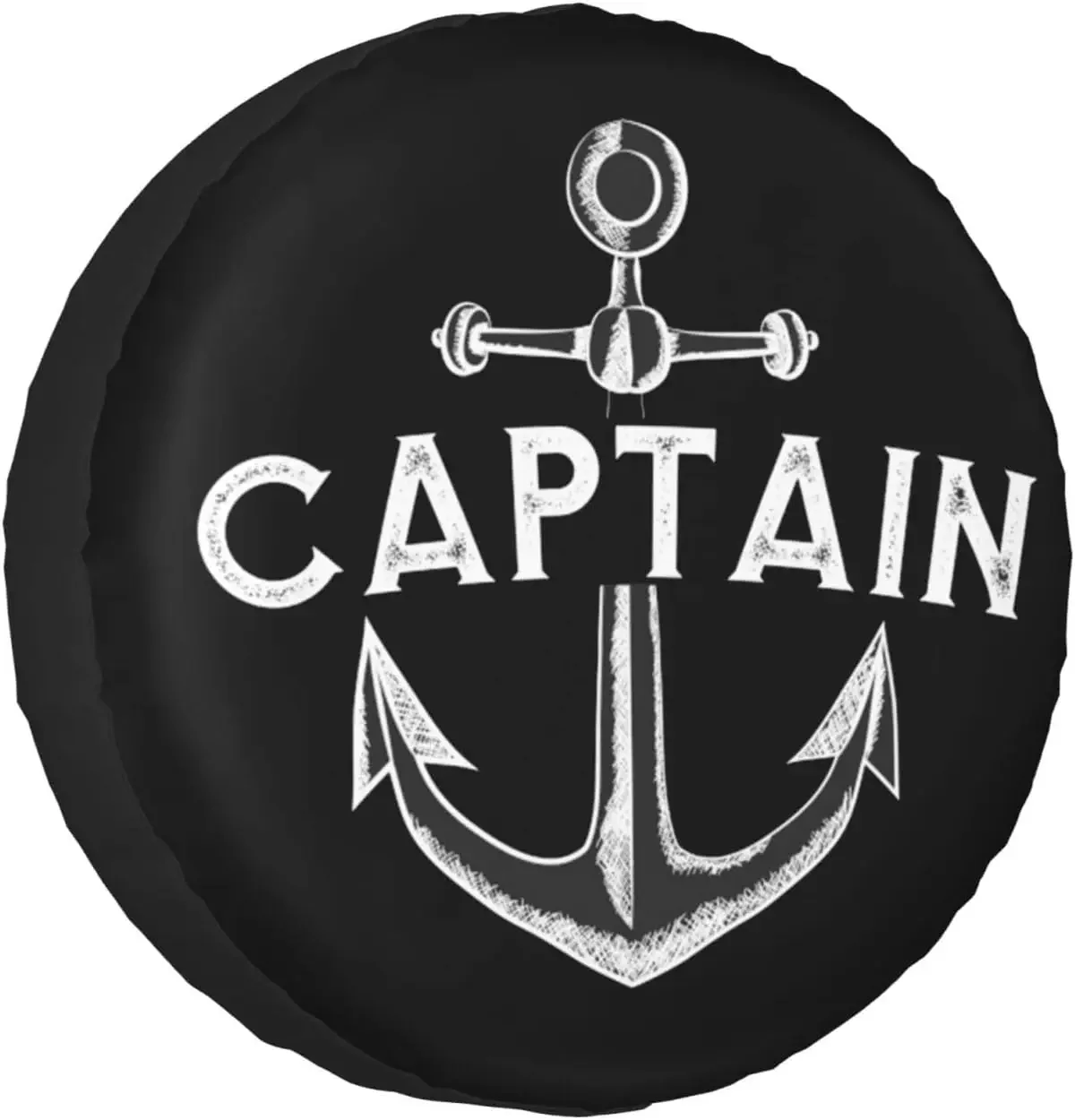 Captain with A Boat Anchor Spare Tire Cover Wheel Protectors Water Dustproof Universal Fit for SUV Truck Camper Travel Camping