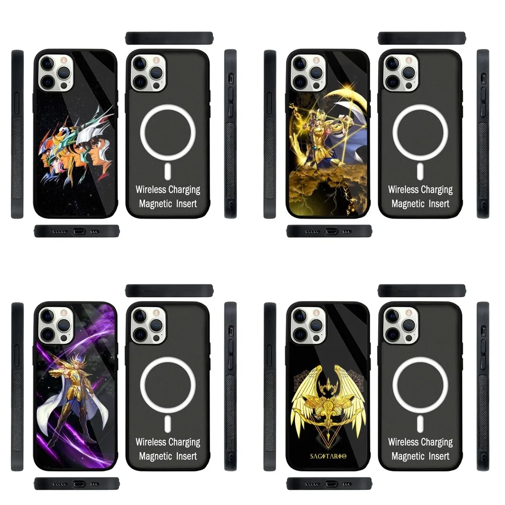 Anime S-Saint Seiya Knights Phone Case Strong Magnetic For IPhone 15,14,13,Pro,Max,Plus,11,12,Mini For Magsafe Wireless Charging