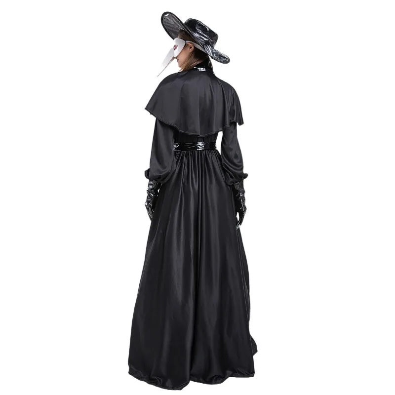 Medieval St Punk Sle loween Costume Long Beaked Crow Mask Suit Iuenza Doctor Outfit Bird Mouth Design for Women
