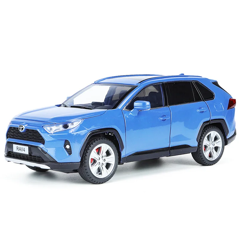 Toyota Rongfang RAV4 Key Edition 1:24 alloy car model six-door acousto-optic pull-back simulation car model collection toy ornam