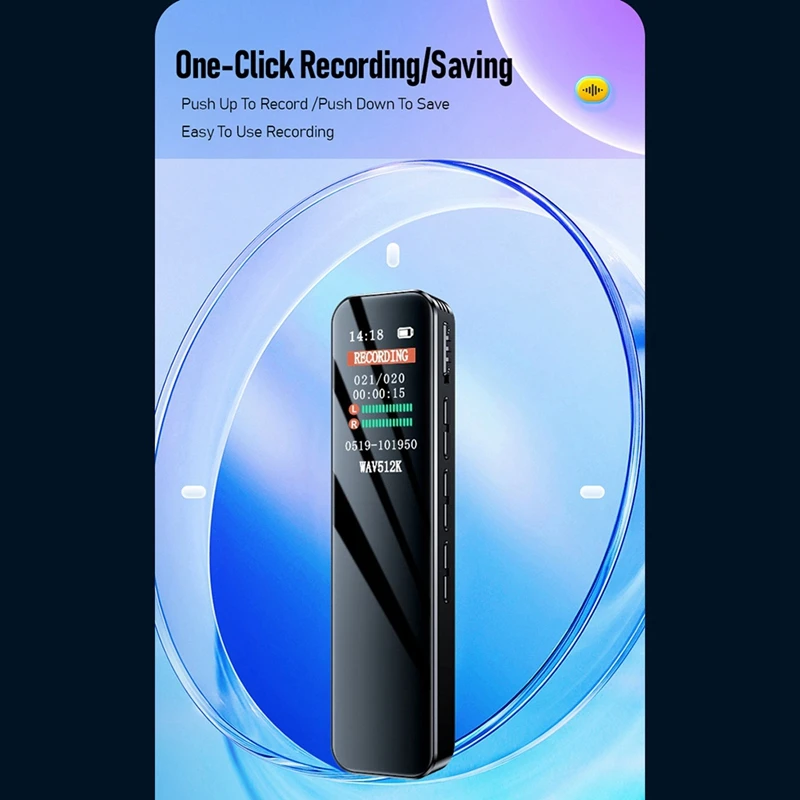 Digital Voice Recorder Pen Portable MP3 Player Audio Recorder With 512Kbps Recording Work Interviews-AU47