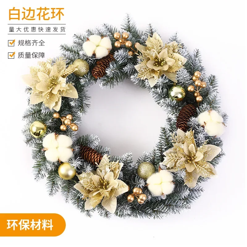 

New Christmas Ornaments Handmade Artificial Garland Door Hanging Window Decoration Props Wreath