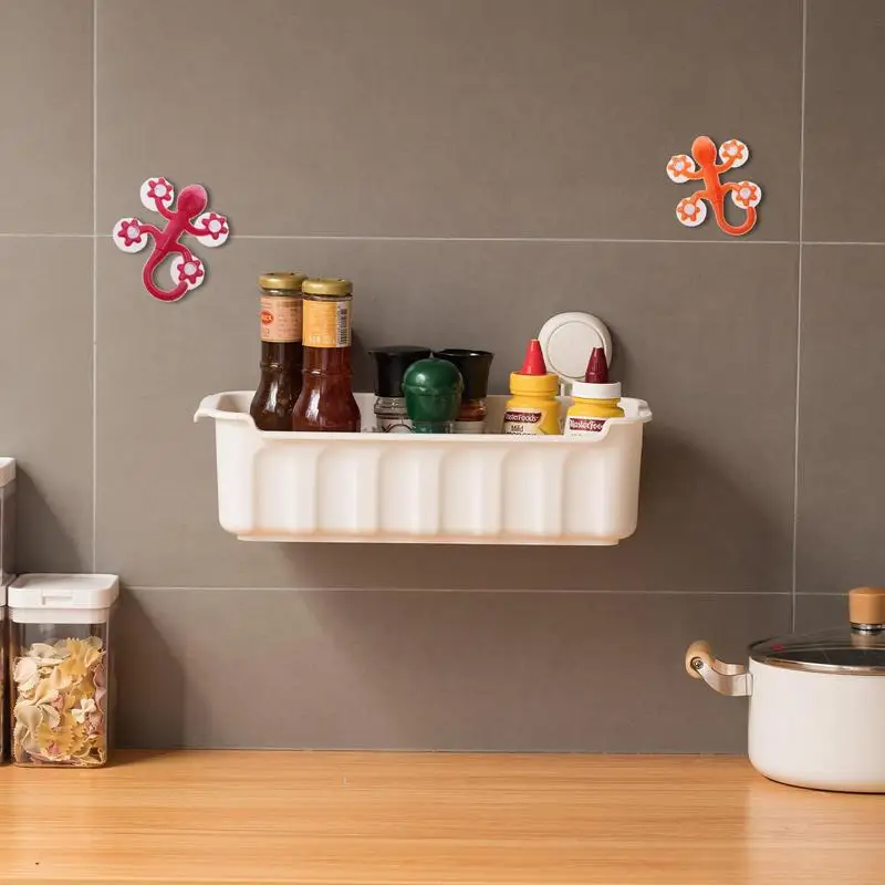 Gecko Powerful Plastic Four Suction Cups Hook Wall Hanger Decoration Bathroom S08 Drop shopping