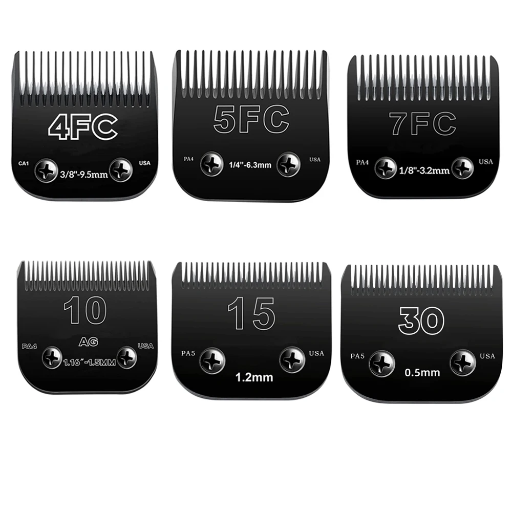 10#15#4FC#5FC#7FC# Black Blade Dog Grooming,Detachable Pet Clipper Blade,  Made of Stainless Steel Blade Compatible A5 Clippers