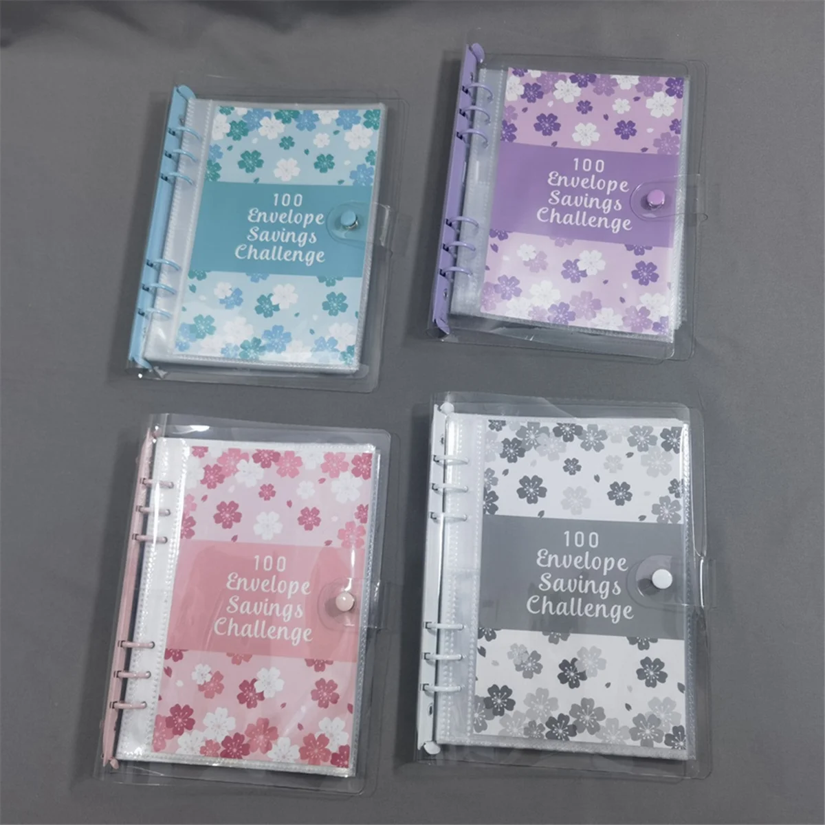 ซอง100ซองท้าทายเครื่องผูกเงินออมสำหรับ5050ประหยัดพร้อมซองเงินสดสำหรับการวางแผนงบประมาณสีแดง