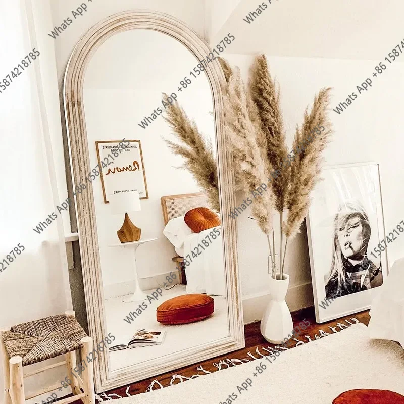 40X Nordic Simple Retro Floor-to-ceiling Mirror Home French Full-length Mirror Home Wall-mounted Cloakroom Fitting Mirror