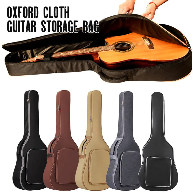 Thicken Guitar Backpack Waterproof Oxford Electric Bass Bags for 21-41inch Guitar Musical Instrument Double Shoulders Carry Bag