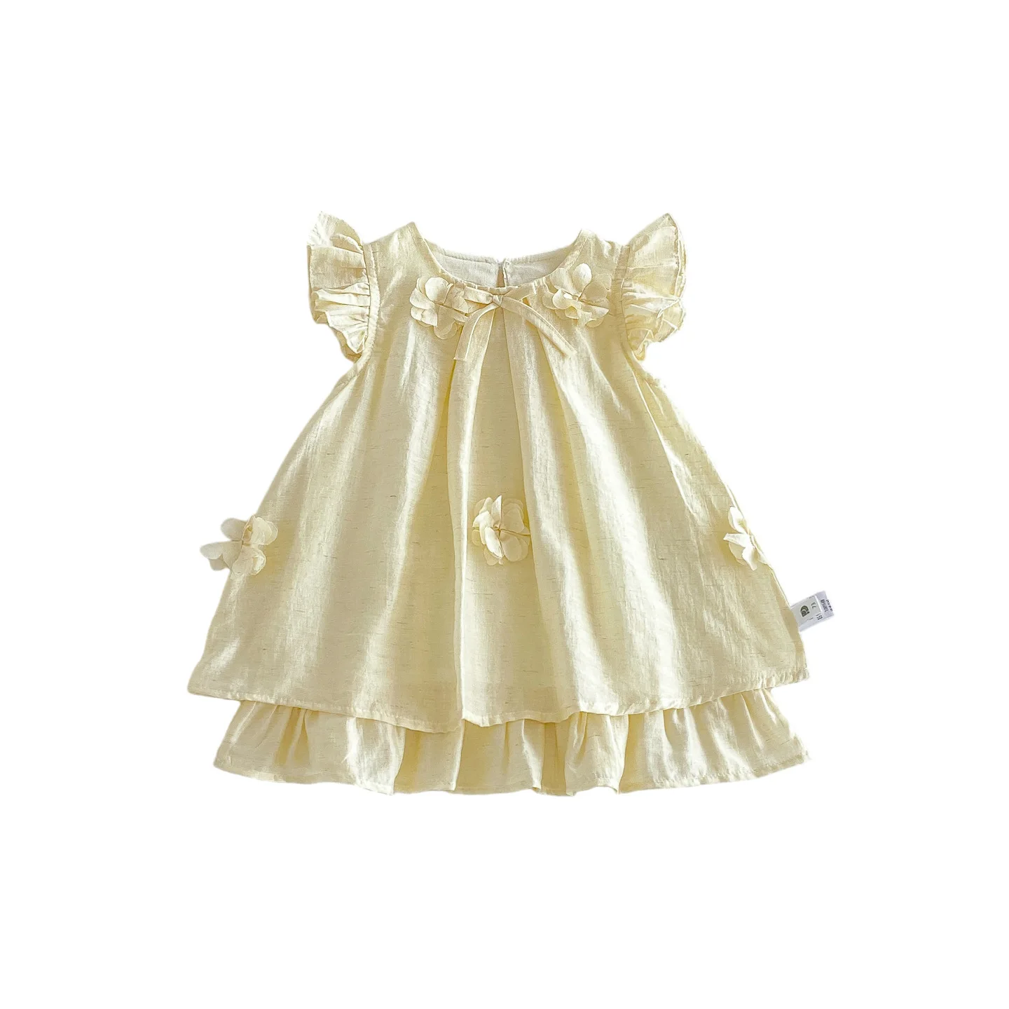 Summer thin baby Korean version three-dimensional flower vest sweet flying sleeve ruffle edge dress 4