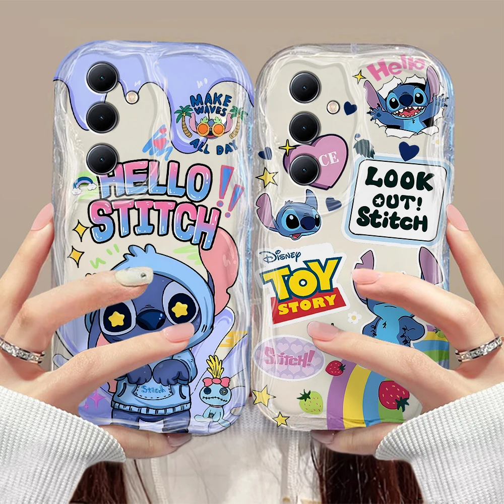 Lovely Stitch couple 3D Wave Case For Xiaomi Mi 14 12 12T 11 Lite Poco M6 X6 X5 X4 F4 X3 M3 Pro 4G 5G Soft Silicone Cover