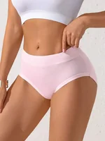 Womens Comfortable Solid Color Minimalist Bikini Briefs