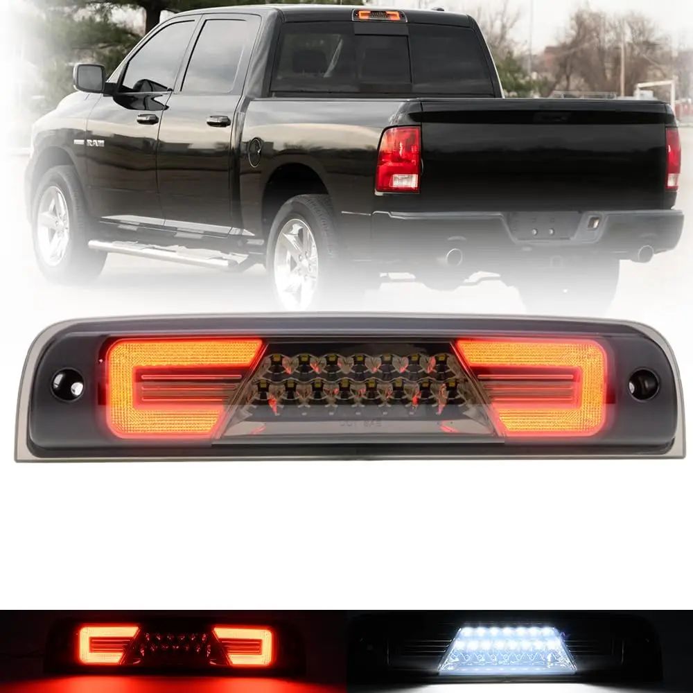 

Led Third Brake Light for Dodge Ram 1500 2009-2018, Ram 2500 3500 4500 5500 2010-2024, White CHMSL Rear Center Brake Lamp with S