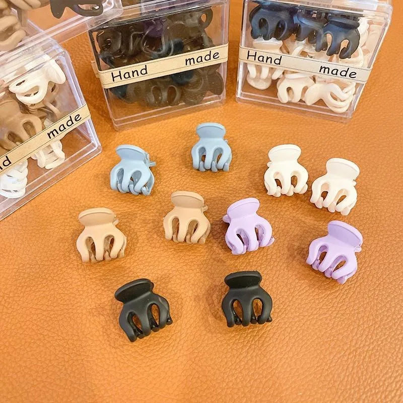 10pcs/Box  Matte Plastic Mini Hair Claws Clips Baby Gilrs Sweet Small Hairpin Hairgrips Barrettes Headwear Fashion Accessories