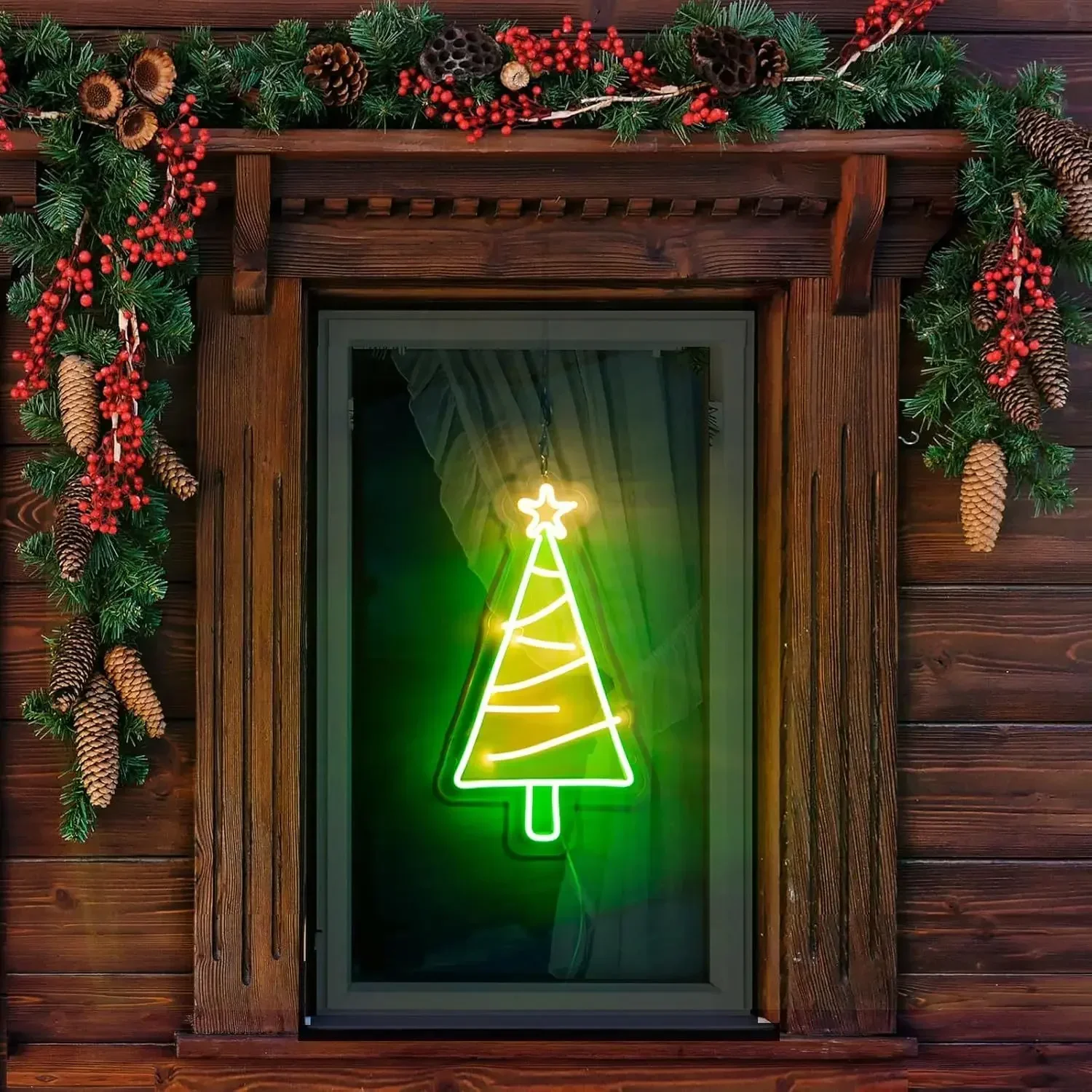 شجرة عيد الميلاد النيون علامة LED ضوء النيون لزينة عيد الميلاد زينة عشية عيد الميلاد هدايا عيد الميلاد للطفل USB بالطاقة #5