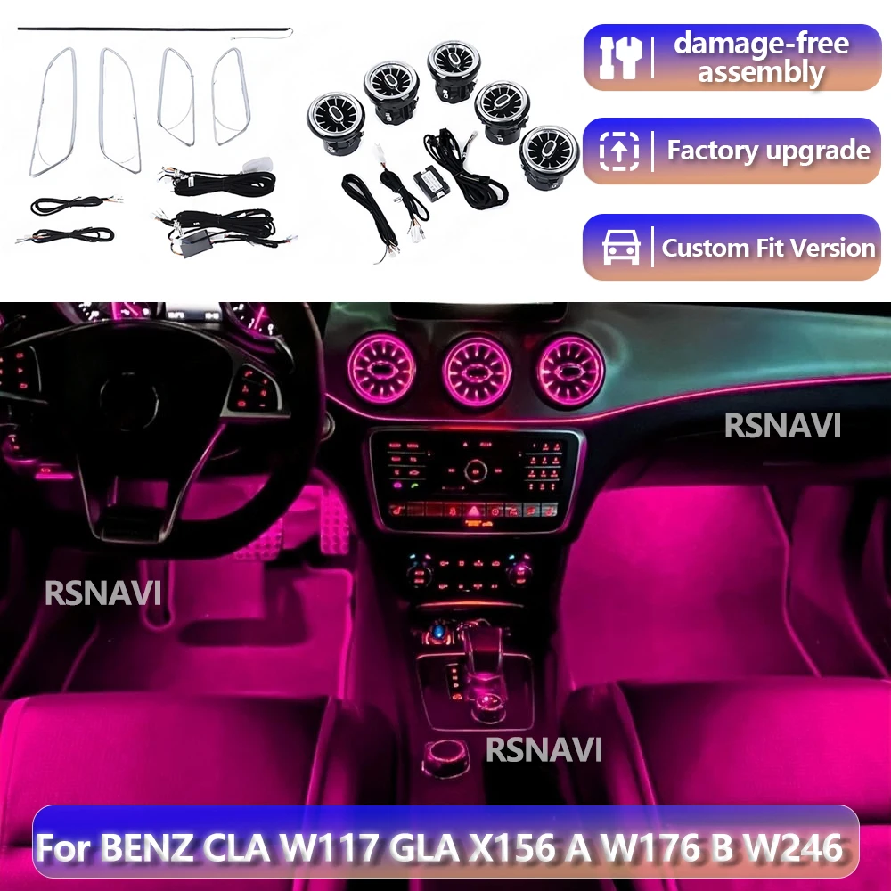 rgb-color-streamer-for-benz-a-cla-gla-w176-w117-w156-a45-cla-2012-2018-256-colors-ambient-light-bluetooth-app-air-vents-turbine