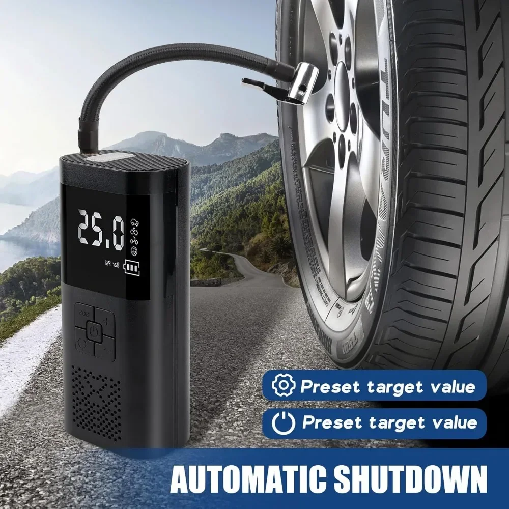 

For Portable Tire Inflator with LED Lights, Equipped with A Portable Intelligent, and Sports Micro Multifunctional Air Pump