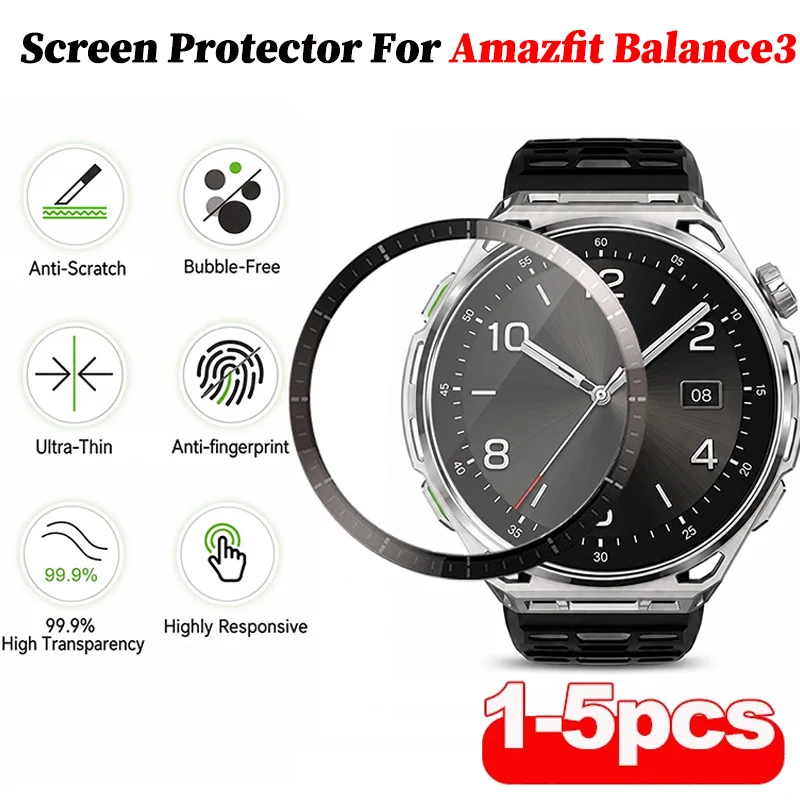 Screen Protector For Amazfit Balance3 3D Curved Screen Protector Ultra-HD Full Coverage Protective Film Accessories (Not Glass)