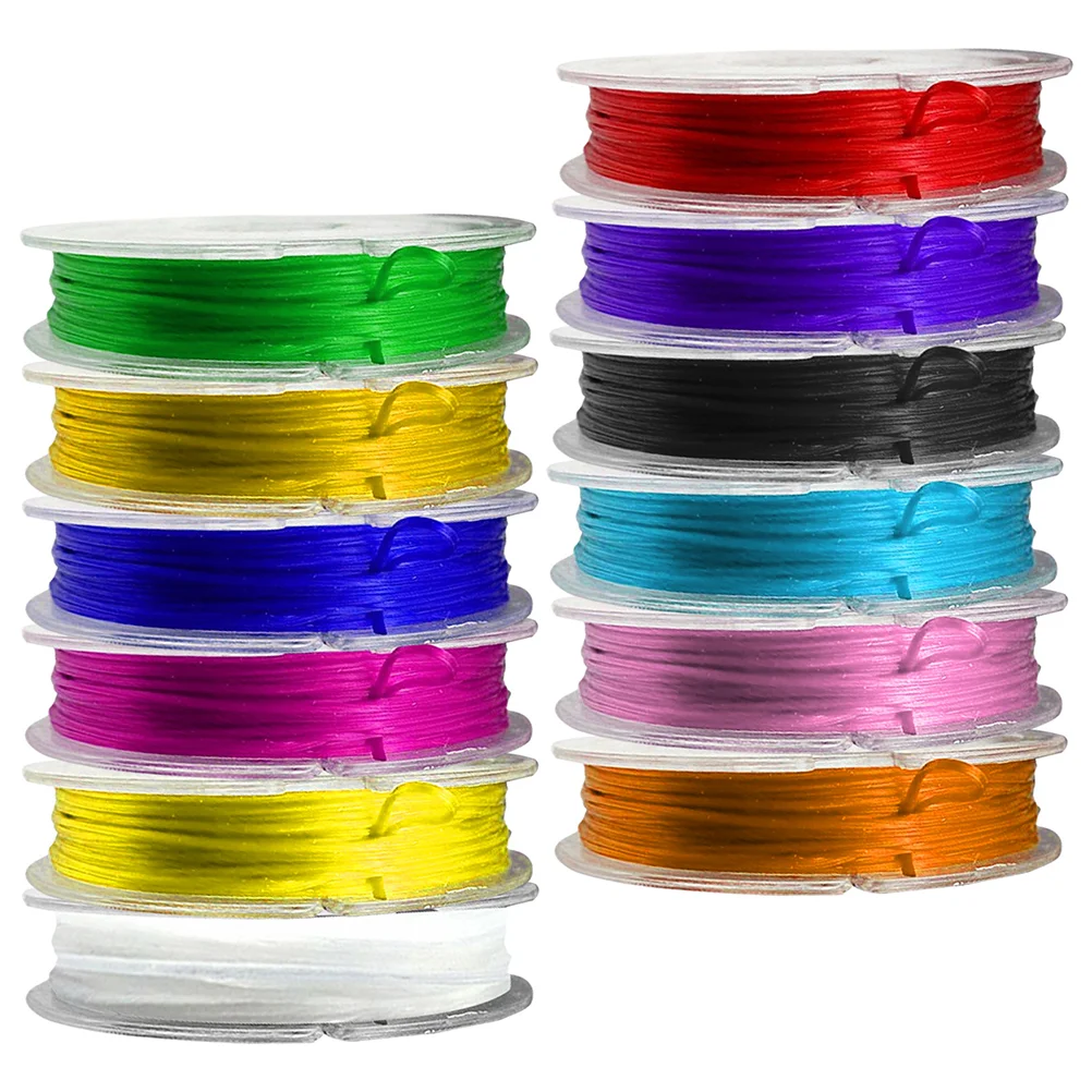 12 Rolls Tie Wire Elastic Braided Rope Craft Making Lanyard Bracelet String Lanyards