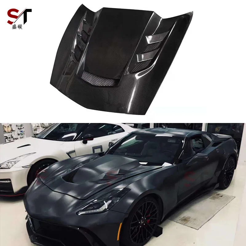 

Suitable for Chevrolet Corvette C7 Cover Carbon Fiber Hood Headcover Modified Front Cover Surrounded Auto Parts