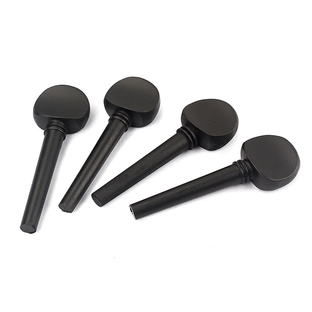 4 قطع أوتاد ضبط التشيلو أسود عتيق من خشب الأبنوس ملمس ناعم عالي الكثافة أوتار متينة تثبيت تحسين الصوت كلاسيكي