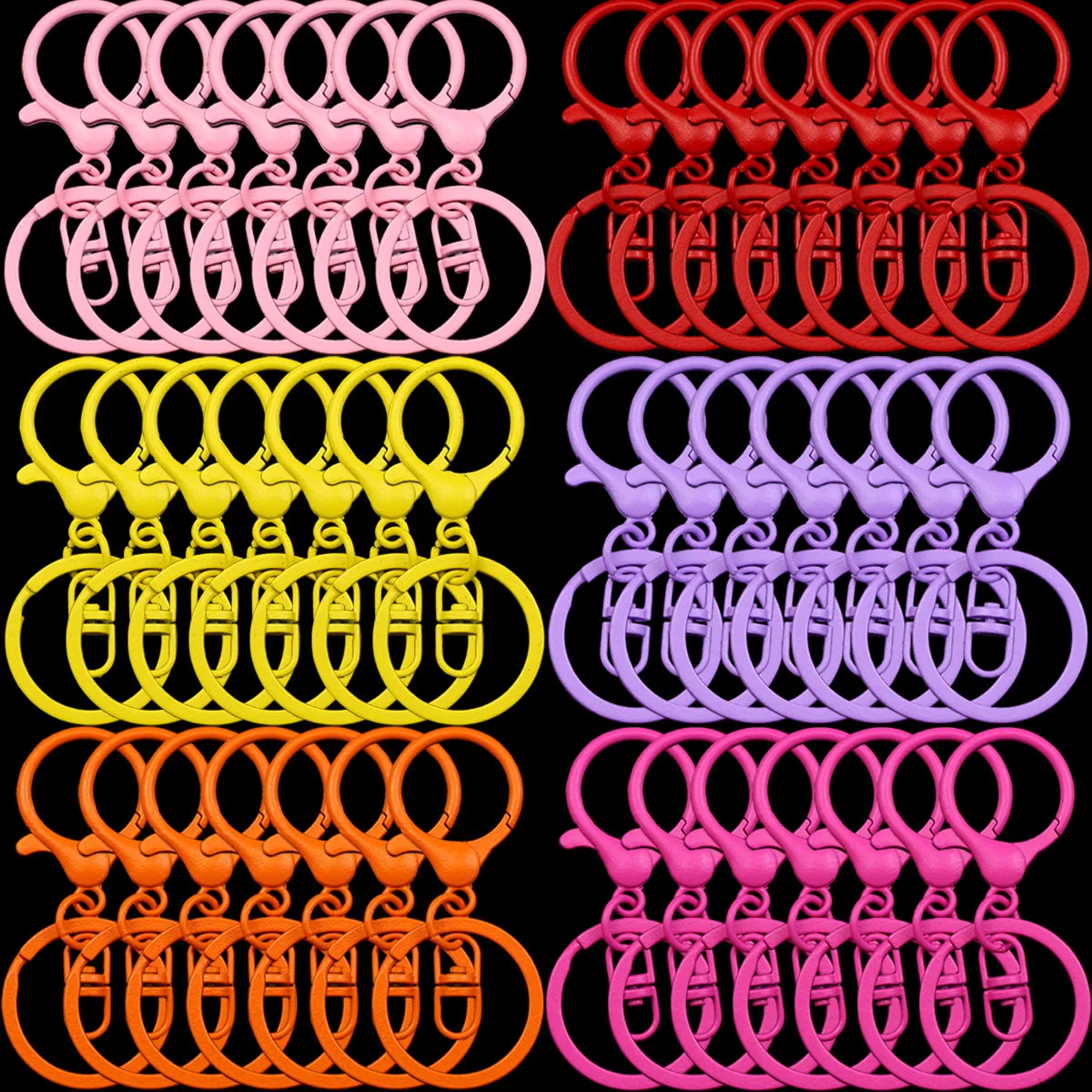 Baking Lacquer Lobster Clasp Zinc Alloy Label Pendant Connector For DIY Making Key Ring Keychain Accessories 5-20PCS 30x66mm