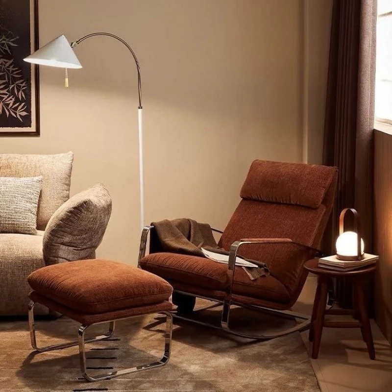 Round Owen Leisure Rocking Chair Wabi Wind Blowing Rocking Chair EasyBedroom Living Room Leisure Lazy Sofa Rocking