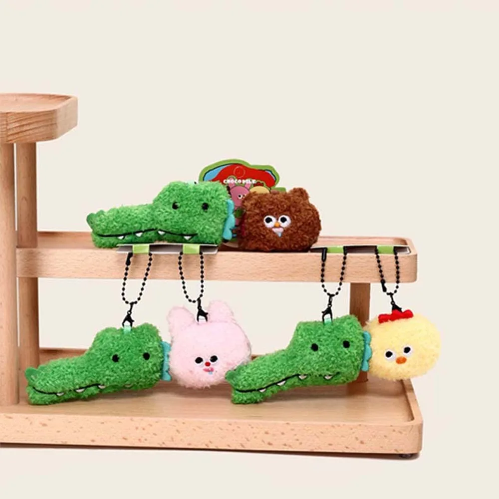 2pcs/set Pink Soft Crocodile Key Ring Chick Funny Plush Animal Key Buckle Rabbit PP Cotton Cartoon Couple Pendants Ornament