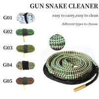 1pc Gun Bore Rope Brush Cleaner Cleaning Snakes Hunting Barrel Snake For 5.56mm/.223/.22/9mm/Cal .380/12 GA/. 30 Cal/.308 Rifle