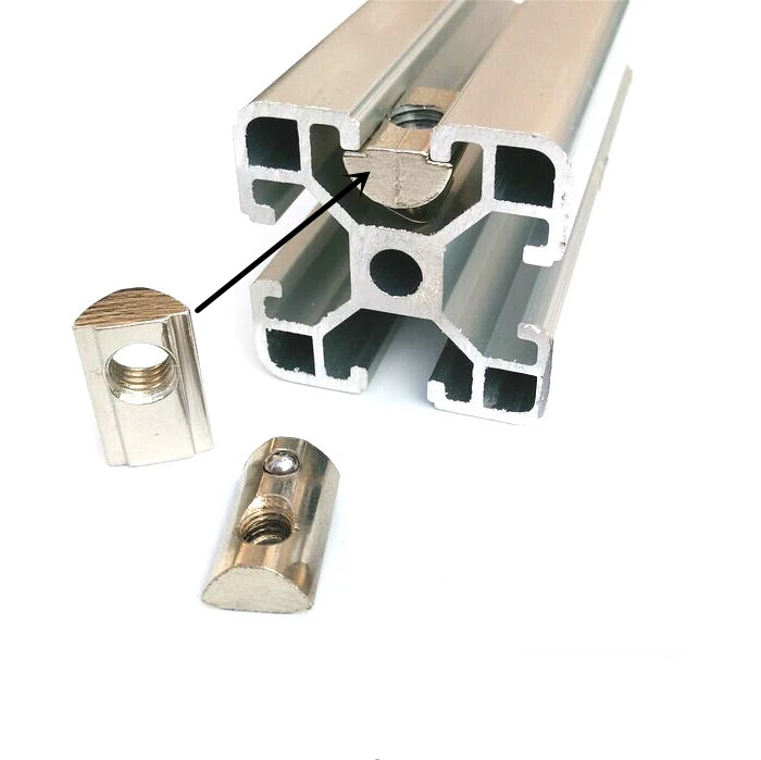 M3 M4 M5 M6 M8 Half Round Elasticity Spring Nut Slot Nuts For 2020 3030 4040 4545 Aluminum Profile Extrusion