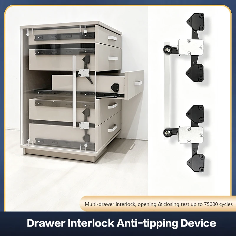 Premium Drawer Anti Tip Safety Lock No Drill Child Proof Cabinet Invisible Fixer For Furniture Cupboard Anti Tilt Stopper
