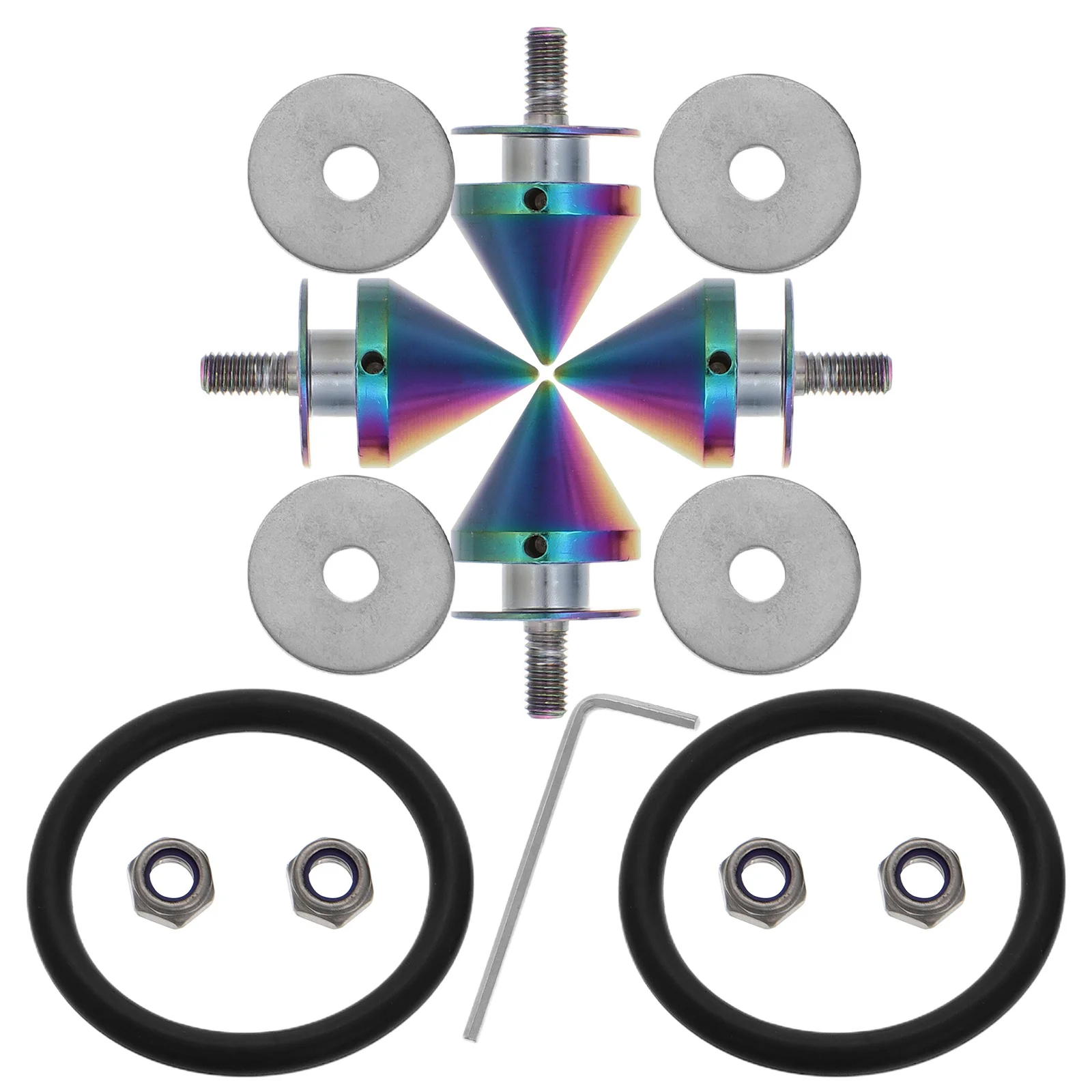 

1 Set Aluminum Alloy Bumper Fasteners Quick Release Kit For Car Body Reinforcement Durable Automotive Parts Stylish Cone Point