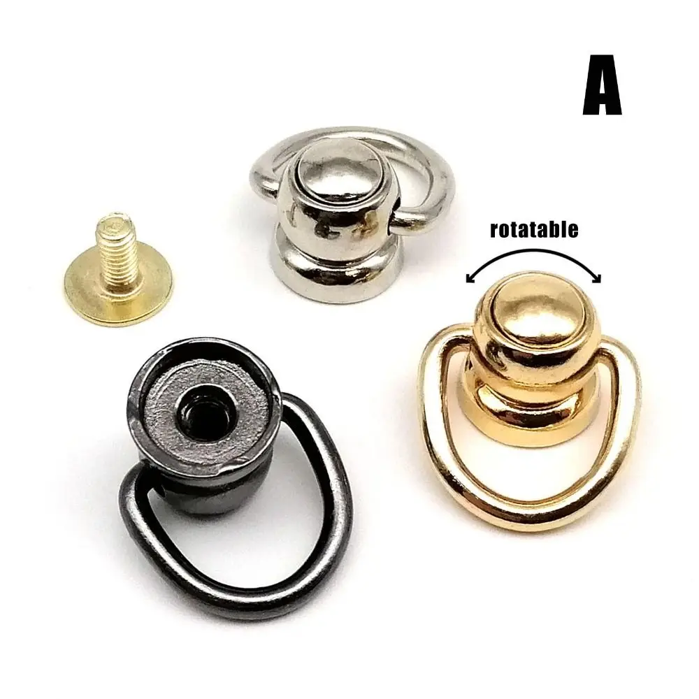 10pcs/pack Screwback Rivet Stud for Leather Bag with O Ring Ball Nail Belt Strap Metal Zinc-alloy Screw Back