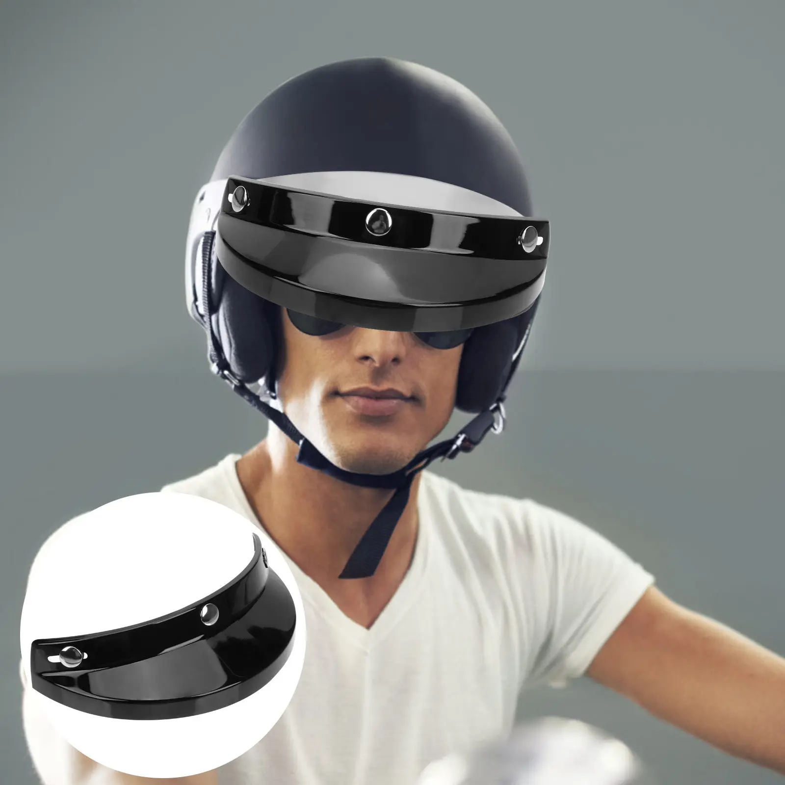 

Motorcycle Visor Replacement Compatible with Retro Motorcycle Helmets Uv Sun Shade Wind Rain Guard Cycling Outdoor Safety