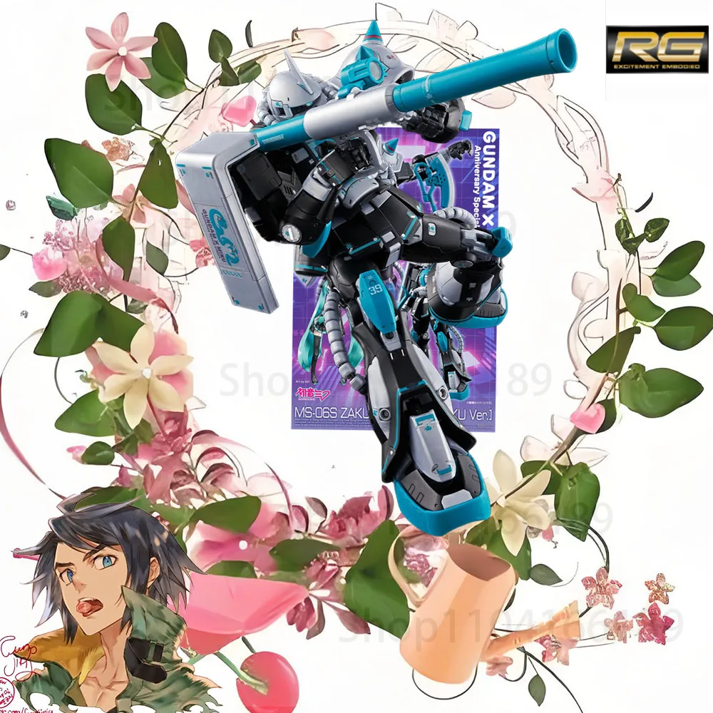 

In Stock Bandai Original GUNDAM RG GUNDAM X MIKU MS-06S ZAKUⅡ [HATSUNE MIKU Ver.] Anime characters, the best gift for children