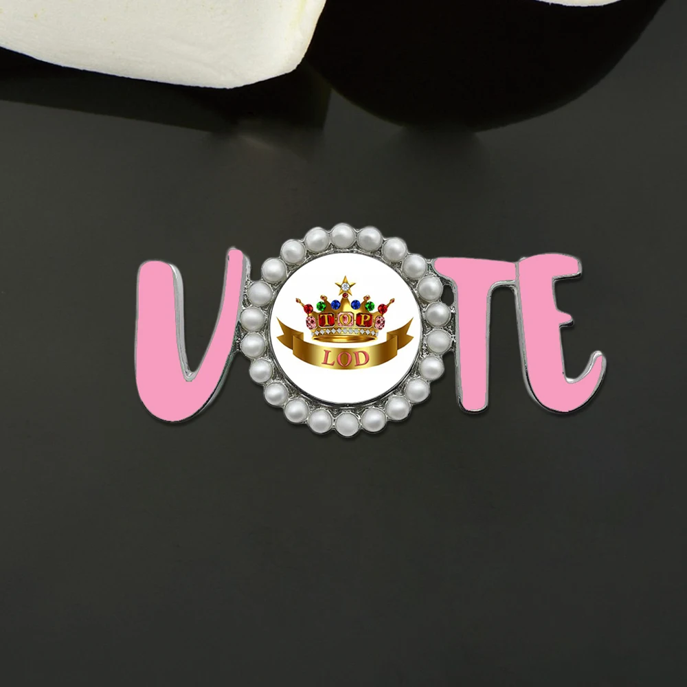 Social Women Group Voting Letters TOP LADIES OF DISTINCTION TLOD Vote Pin Brooch Jewelry