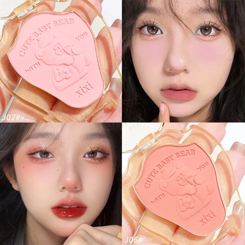 Embossed Bear Blush Powder Palette Cheek Contour Blush Cosmetics Matte Blusher Cream Makeup Natural Rouge Cheek Tint Blush