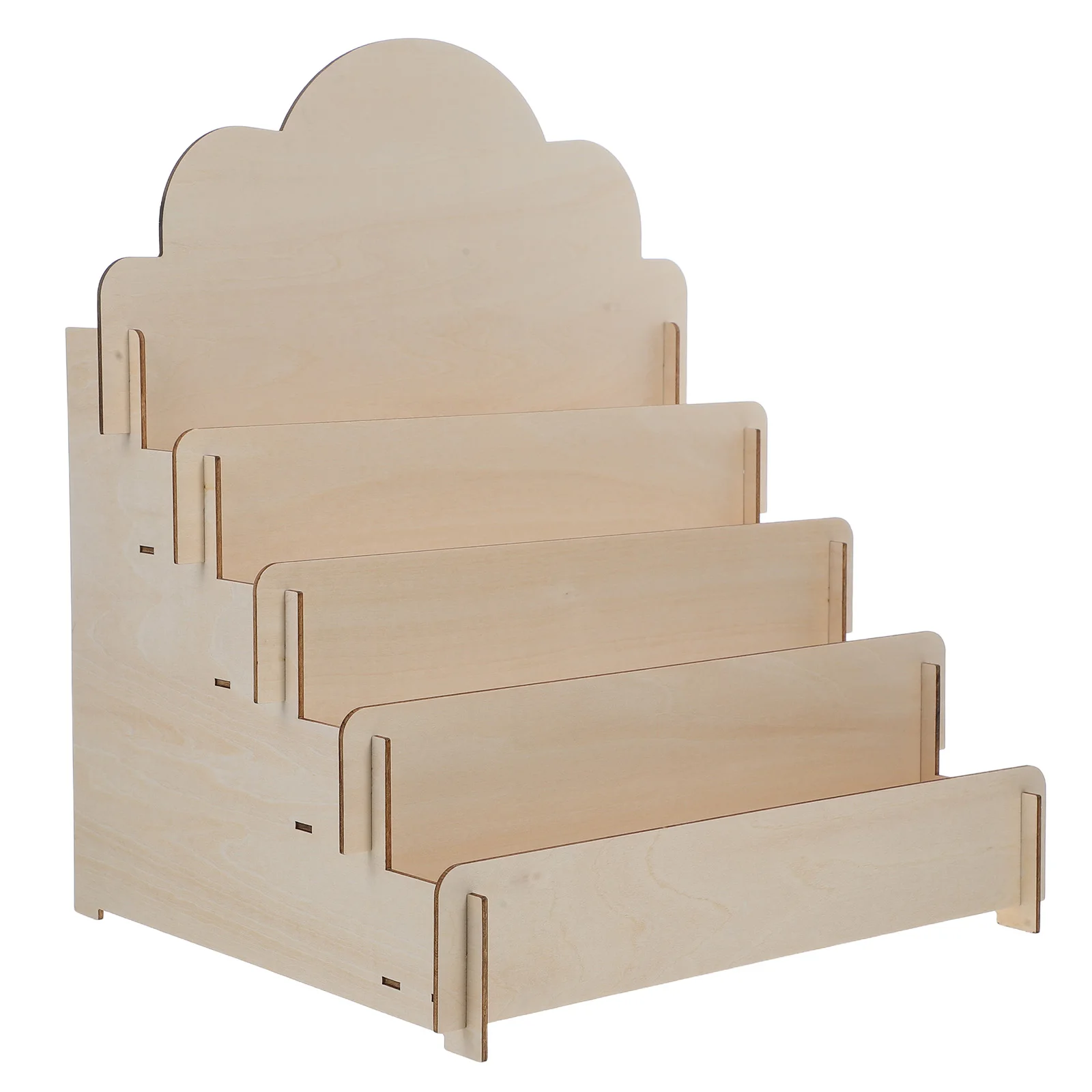 

Wooden Display Stand for Cards Posters Greeting Elegant Tiered Design Compact Size Desk Organizer Storage Shelf