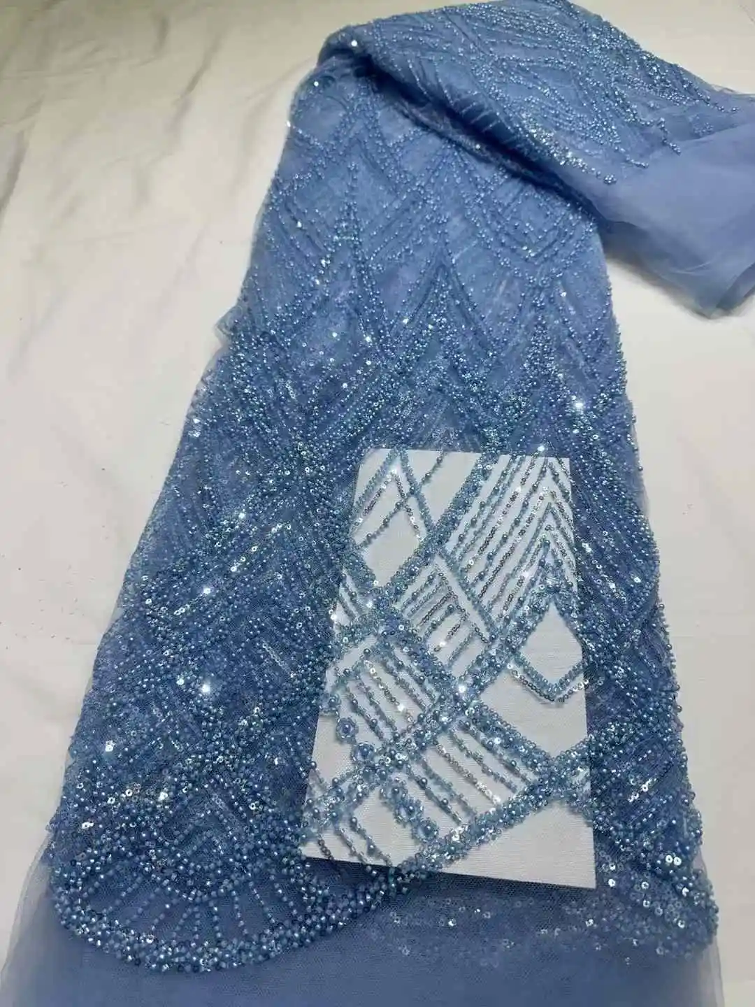 Kain renda Afrika 2025 payet bordir pengantin pria Nigeria kain renda Tule Perancis kualitas tinggi untuk pernikahan menjahit