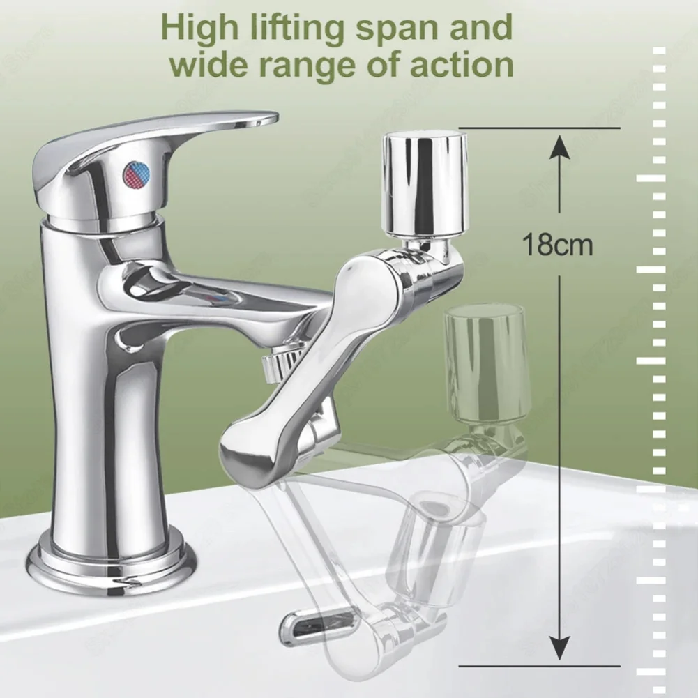 Black 1080° Swivel Mixer Faucet Extender Nozzle Bubbler Universal Kitchen Tap Extend Robotic Arm Extension Faucet Splash