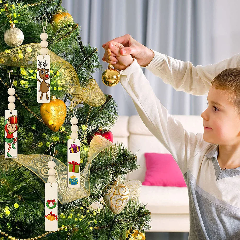 97pcs 1 Set Wooden Blank Bookmarks Thick 0.2Cm Diy Kit Natural Wood With Hole For Hanging Tags Beads Rope Student