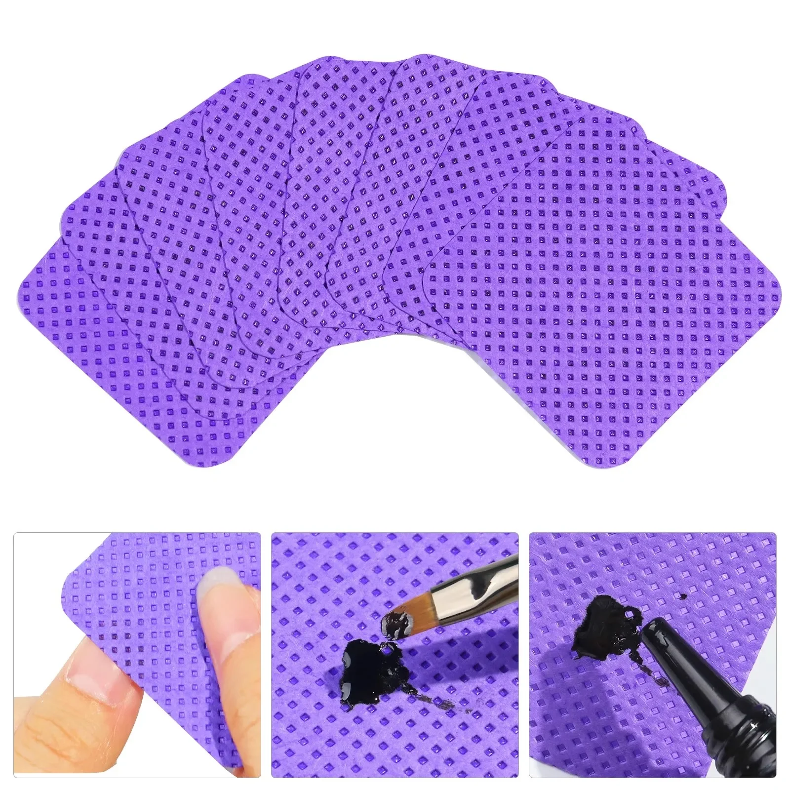 //@300PCS Lint-Free Nail Polish Remover Napkin - Colorful Cotton Pads, UV Gel Dust Cleaner for Manicure Tools