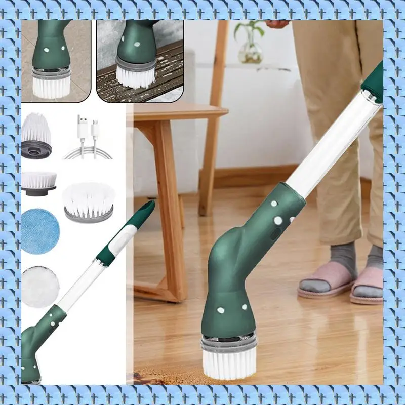 

Electric Spin Scrubbers Cleaning Brush Spin Scrubbers Adjust Extension Handle Electric Scrubbers, Easy Install White