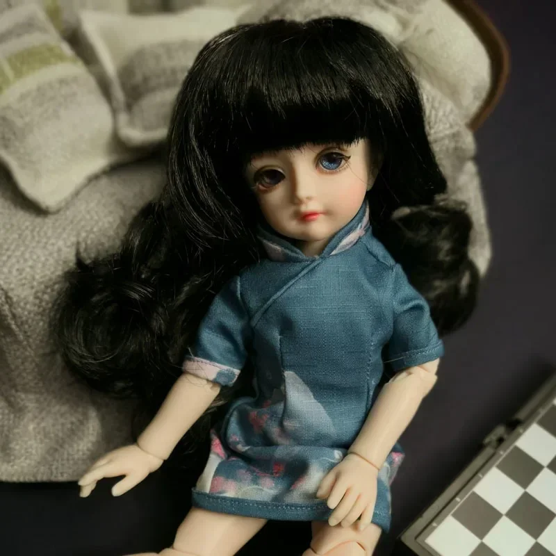 BJD SD かつら高温ファイバー 1/4 1/6 1/3 1/8 1/12 フラット前髪カーリーヘア大ロールローマンカール人形かつら 24 色