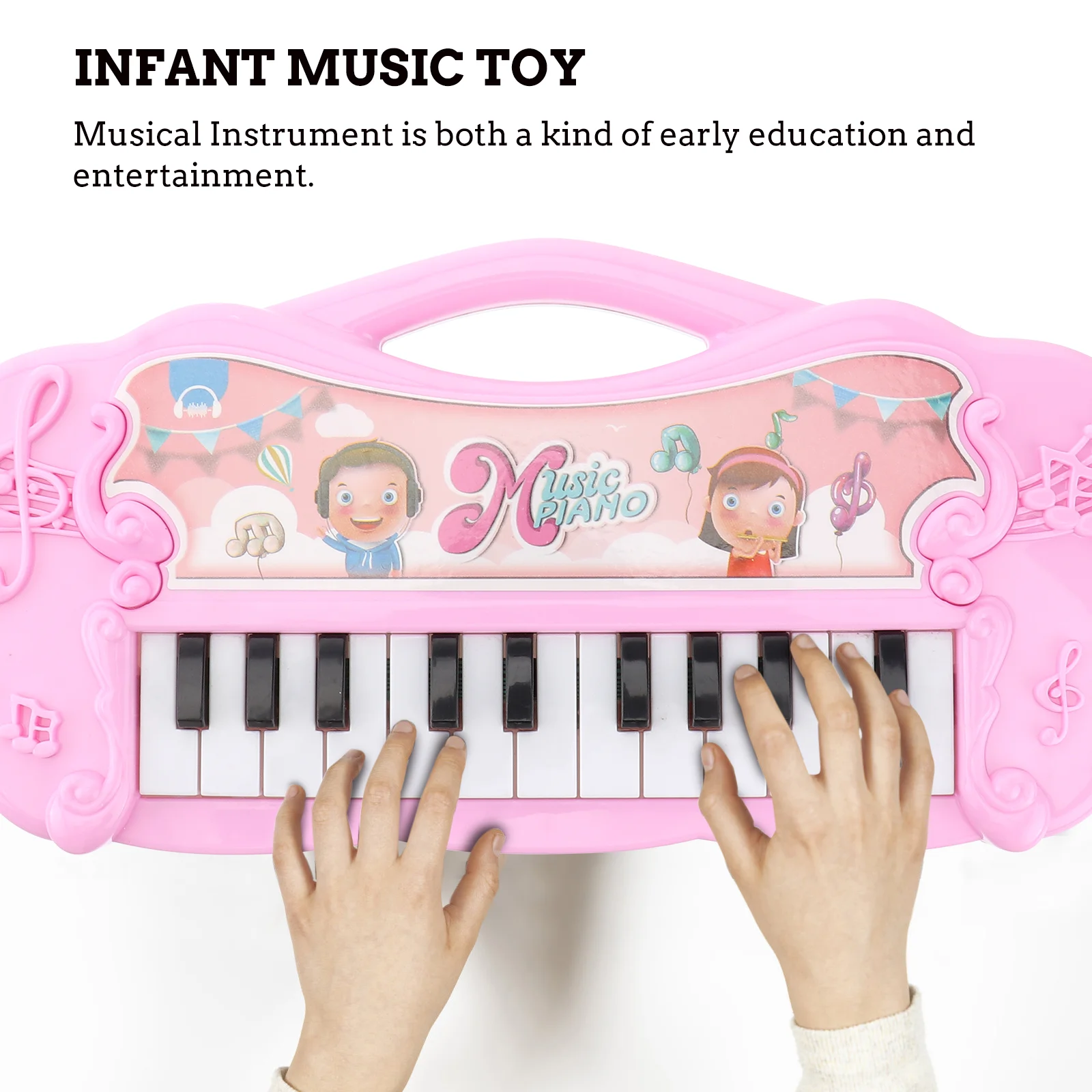 Music Keyboard Toddler Toys Electronic Piano Pink Plastic Early Education Musical Instruments