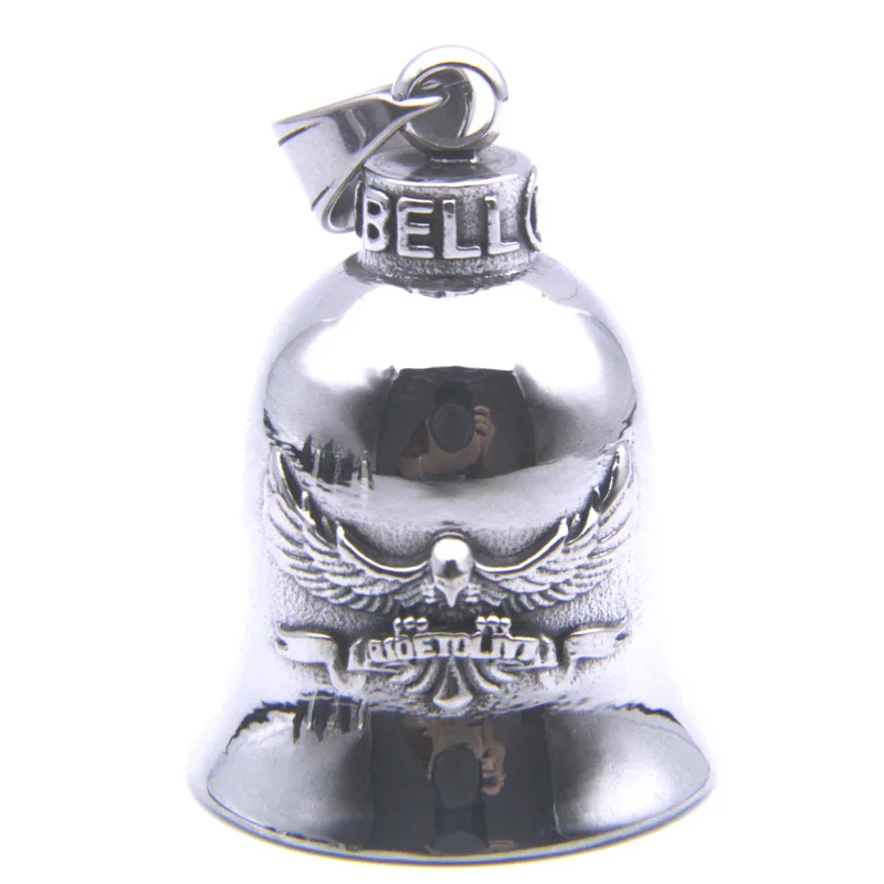 Motorcycles Bell Pendant 316L Stainless Steel Biker Style Eagle Rider Necklace