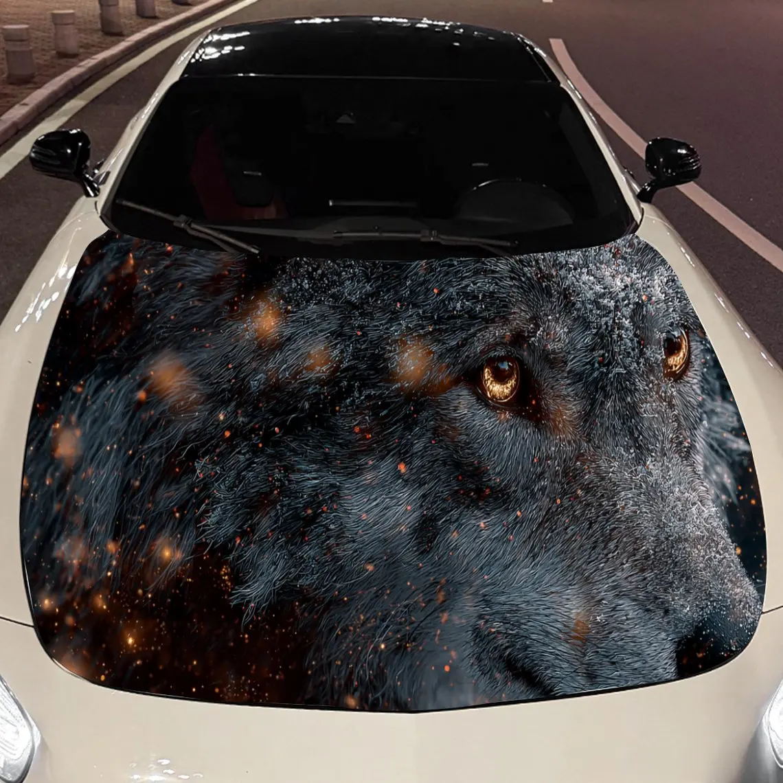 

Starry Wolf Car Hood Stickers - Self-Adhesive, Waterproof and Durable Vinyl Wrap, Decorate And Protect Your Car - The Gift For C